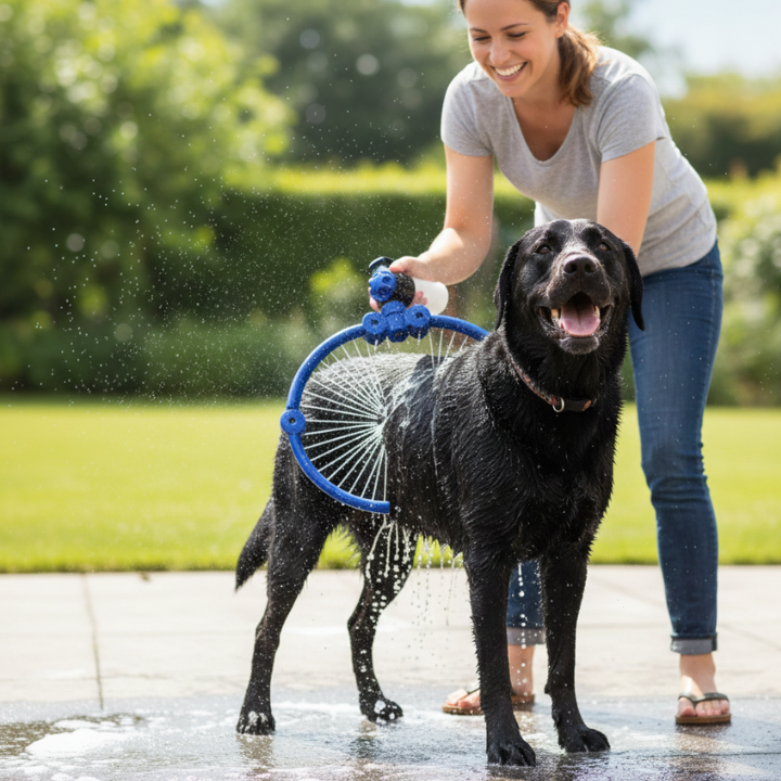 AquaHalo │ 360° Dog Washer Ring with Adjustable Spray System