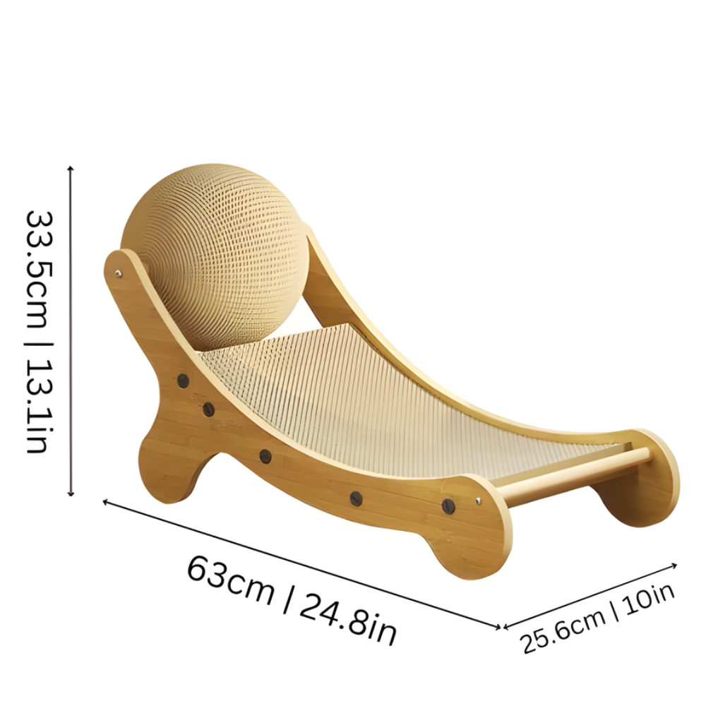 ClawLounge │ Wooden Sisal Cat Scratcher Bed