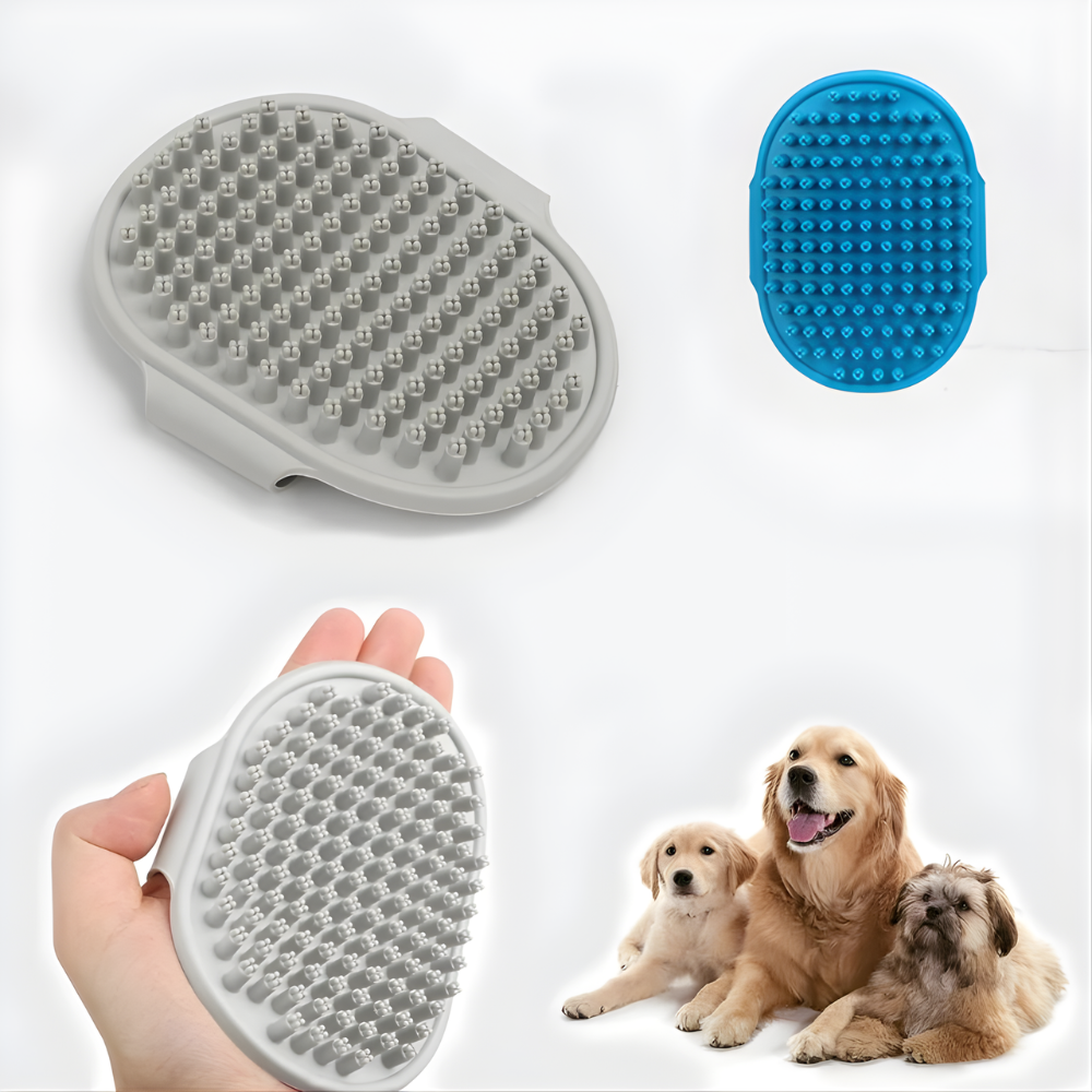 FurFlex │ Adjustable Rubber Pet Grooming Brush