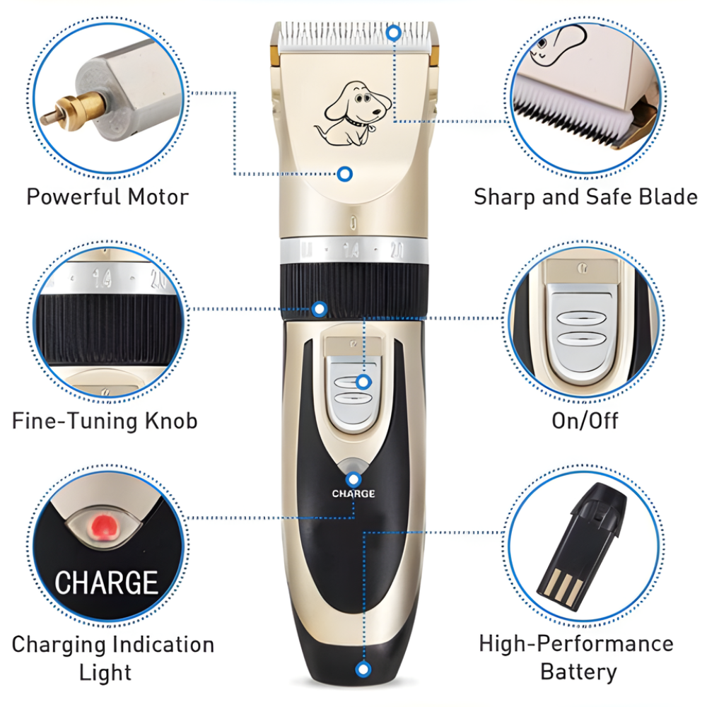 PawTrim │ Quiet Cordless Dog Grooming Hair Clipper