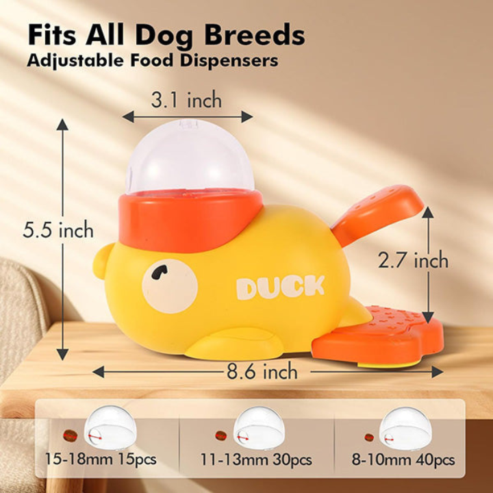 QuackBite │ Duck Shaped Dog Slow Feeder Puzzle Treat Dispenser